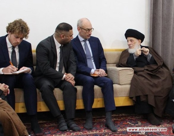 ديدار مرجع عالیقدر جهان تشیع سید محمدسعید حکیم (مدظله) با سفیر هلند وهيئت همراه